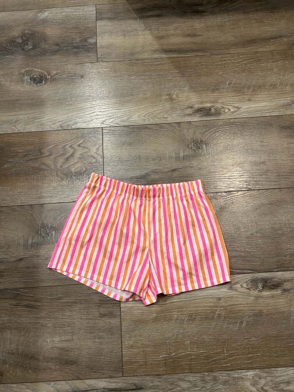 Cat & Jack Pink And Orange Stripe Pajama Shorts XL (14)